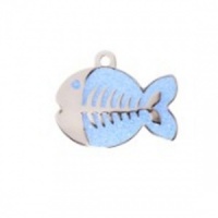 Light Blue Glitter Fish Cat Tag